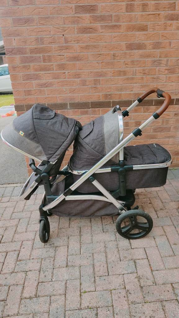 Double Pushchair/Pram – Grey, Good Condition