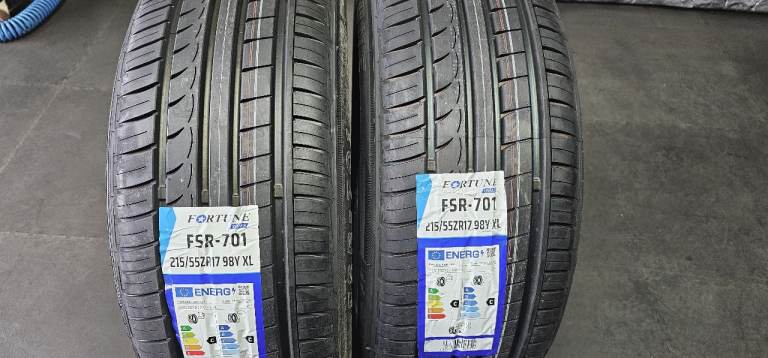 215 55 17   2 x New!! tyres Fortune FSR-701