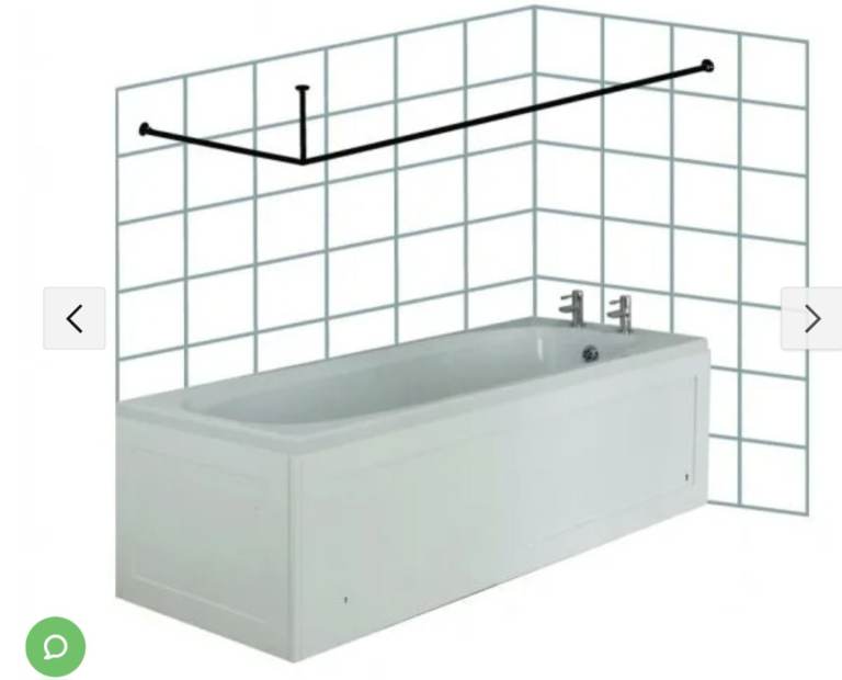 Croydex Premier Large L-Shaped Shower Curtain Rod - AD149641