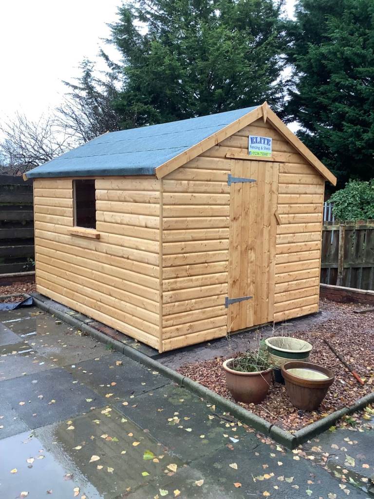 10x8 Apex shed 20mm Log ONLY £1620 SUPPLIED & FITTED FOR YOU 