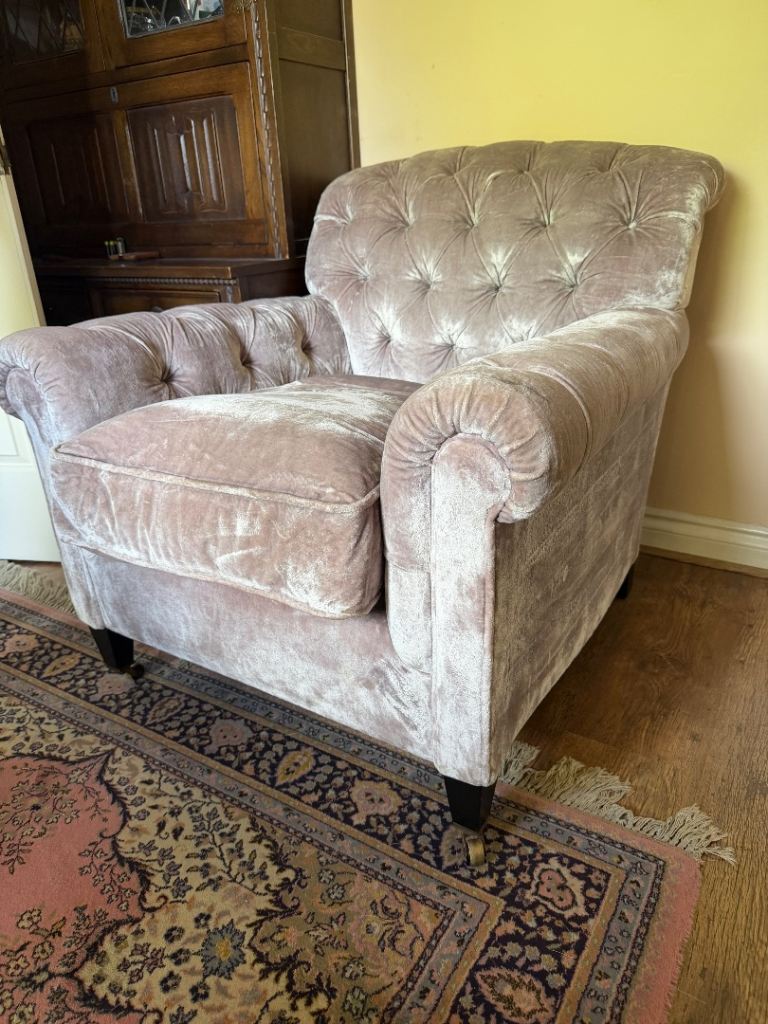 George smith deep seated armchair in minx velvet 