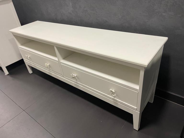 FREE DELIVERY IKEA IDANAS WHITE TV BENCH WITH DRAWERS GOOD CONDITION