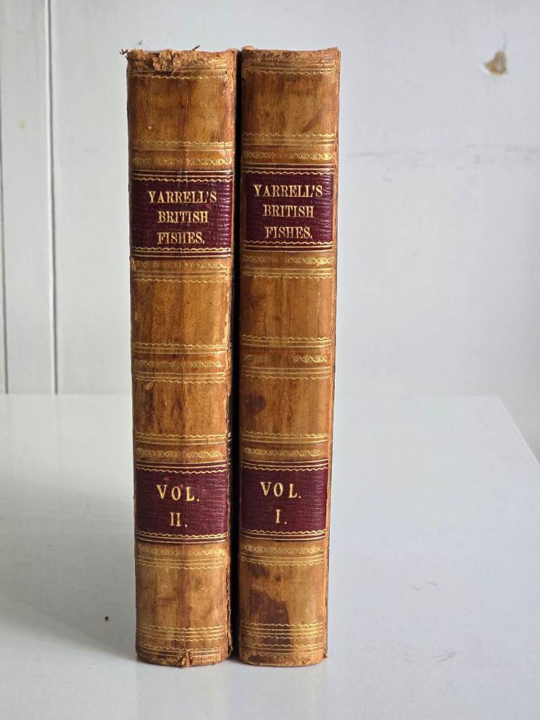 1836 Antique Rare Georgian Era History of British Fishes Books 1st Edition, 2 Volumes -190Y/O!