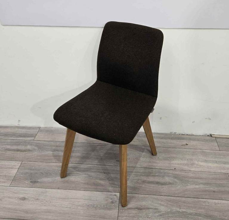 Boss Design Conference Chair – Brown Fabric / Oak Frame