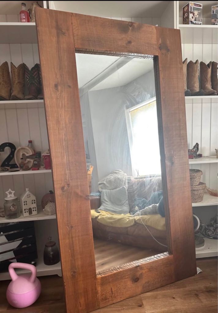 Very Large solid Wooden Framed Mirror – Good Condition
