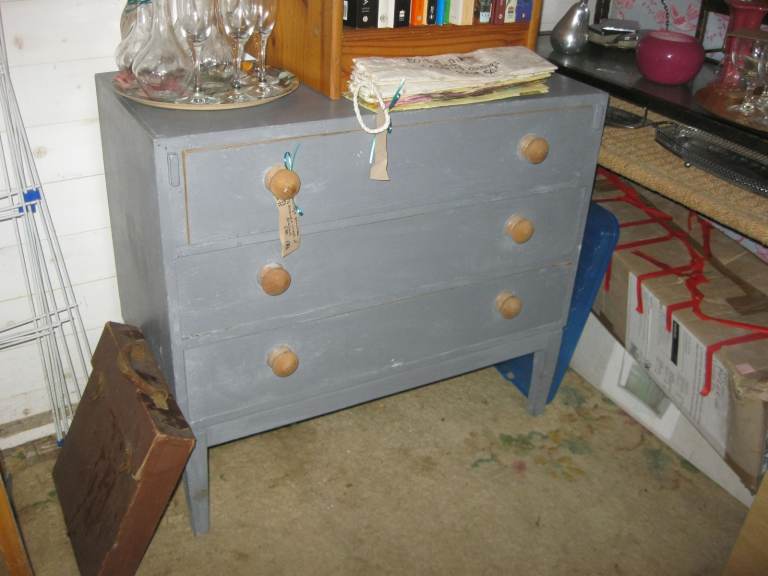 VINTAGE BLUE / GREY PAINTED CHEST OF 3 DRAWERS. VIEWING / COLLECTION AVAILABLE