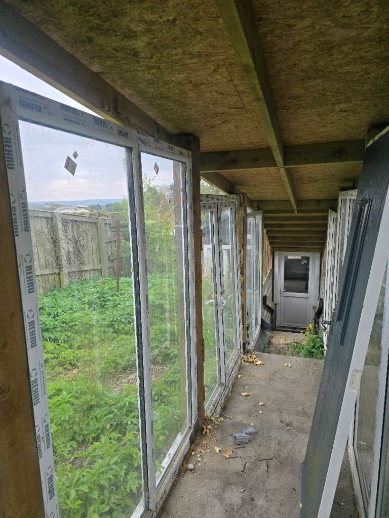 UPVC window frames and glass panes