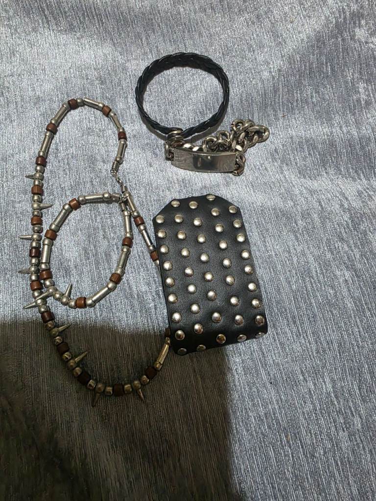 Punk Style Necklace & Bracelets Set – Good Condition