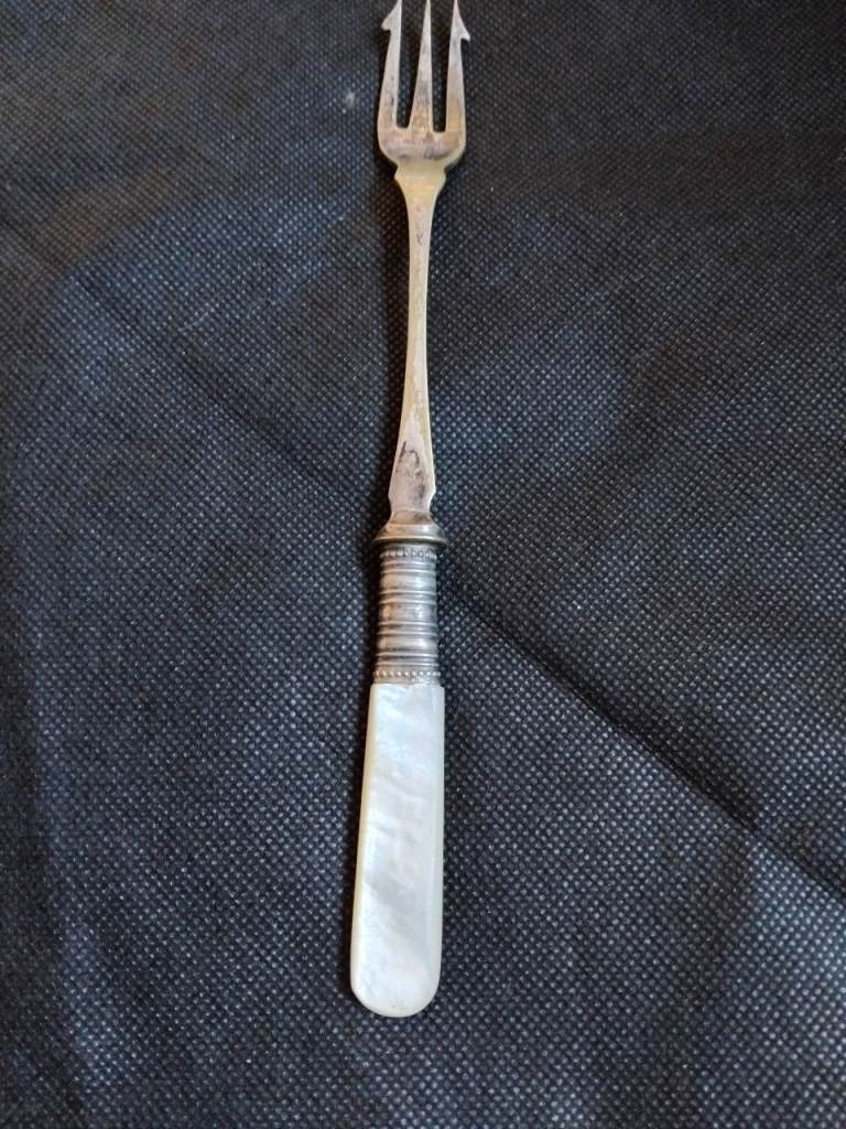 Antique Silver plated Fork with pearlised Handle