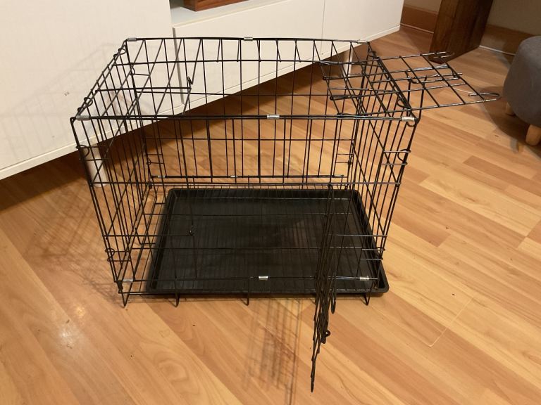 Brand new small dog cage, metal crate, plastic tray, foldable 