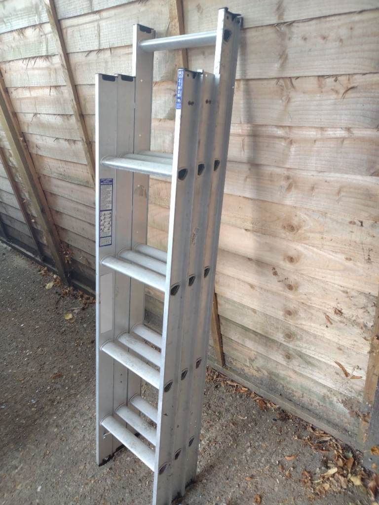 Triple Aluminium Ladders 3 x 4 Tread – Good Condition
