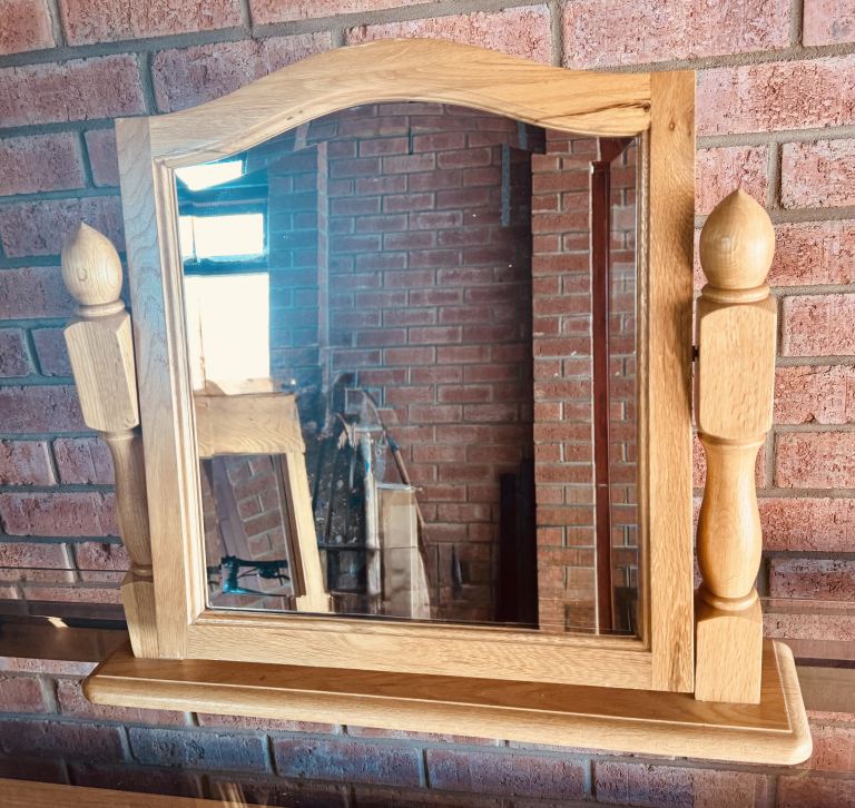 SOLID OAK DRESSING-TABLE MIRROR