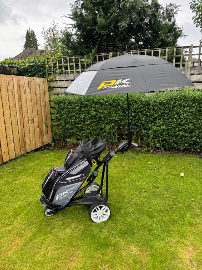Powakaddy 36 Hole Electric Trolley Bag and Umbrella 