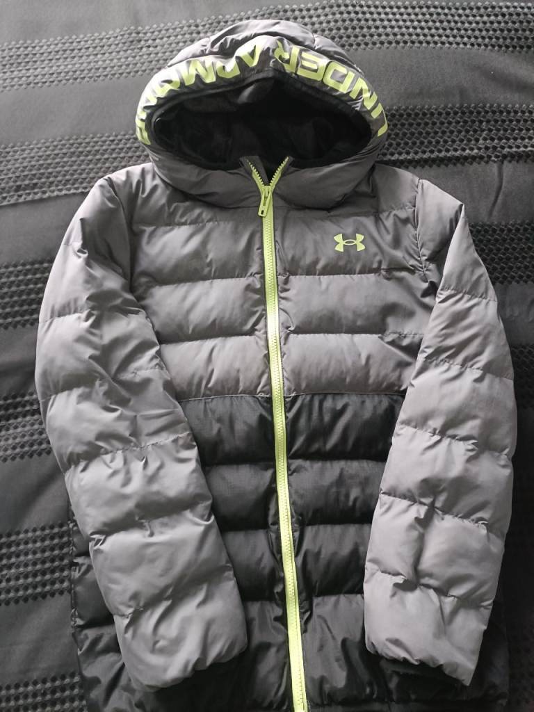 Under Armour Boys Puffer Coat - Grey, Size 12-13 YRS