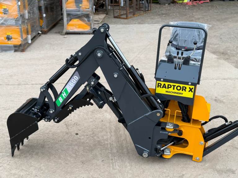 RAPTOR X BH6600 BACKHOE & Bucket Thumb Grab for compact tractor digger excavator