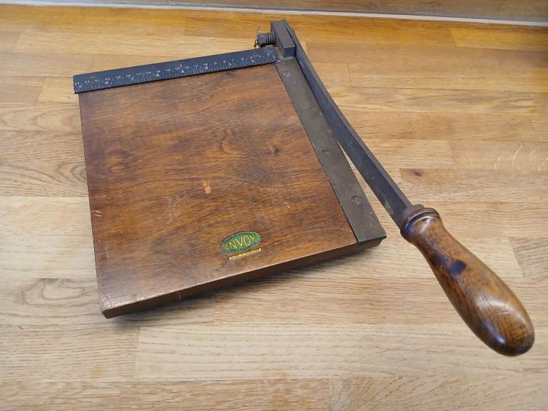 Vintage Envoy Wooden Paper Guillotine - Good Condition