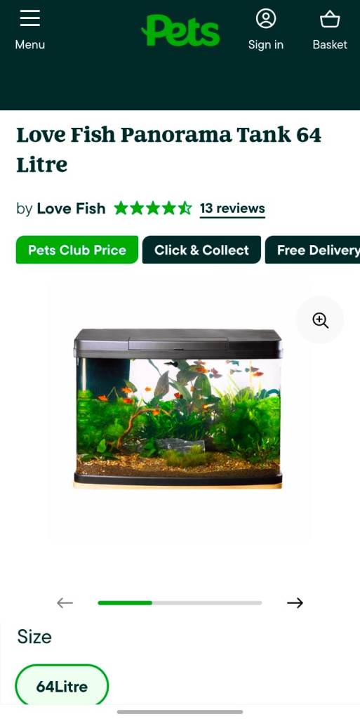 Love Fish 64lt Fish Tank Aquarium