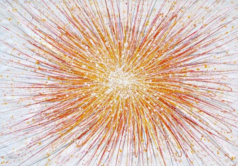 Very Large Yellow Sun Modern Wall Art New Painting | 159x112cm Hand Painted Canvas | Free Shipping