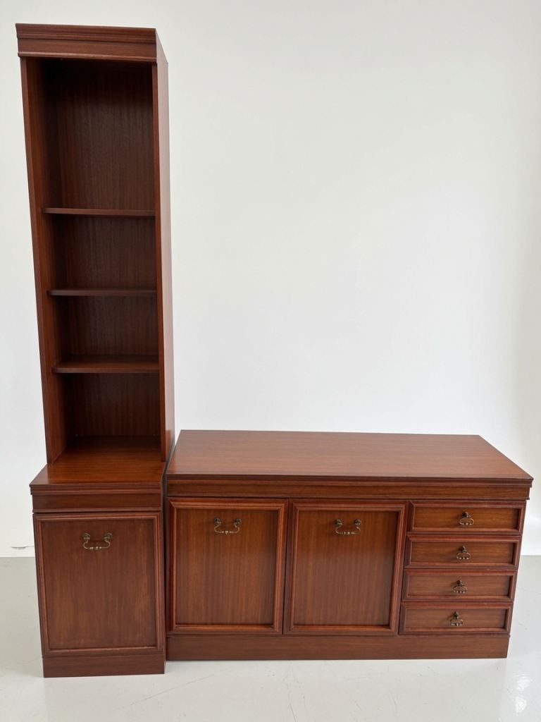 Wooden Bookcase and Desk Unit – Good Condition