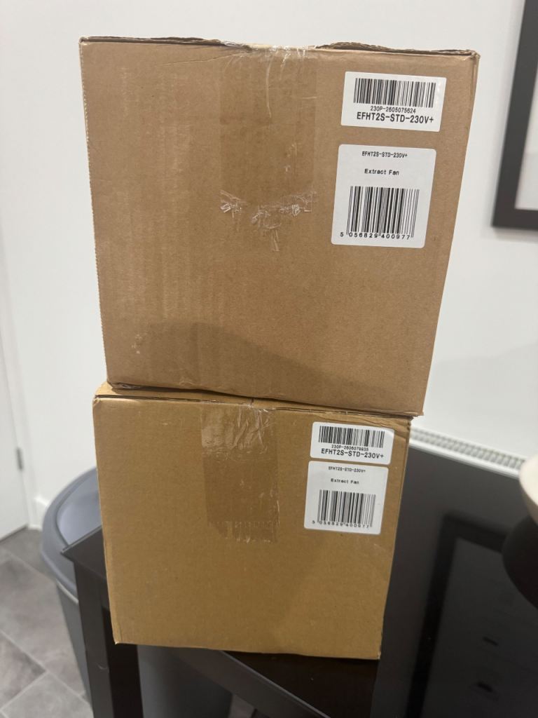 Envirovent filterless fans x2 230v