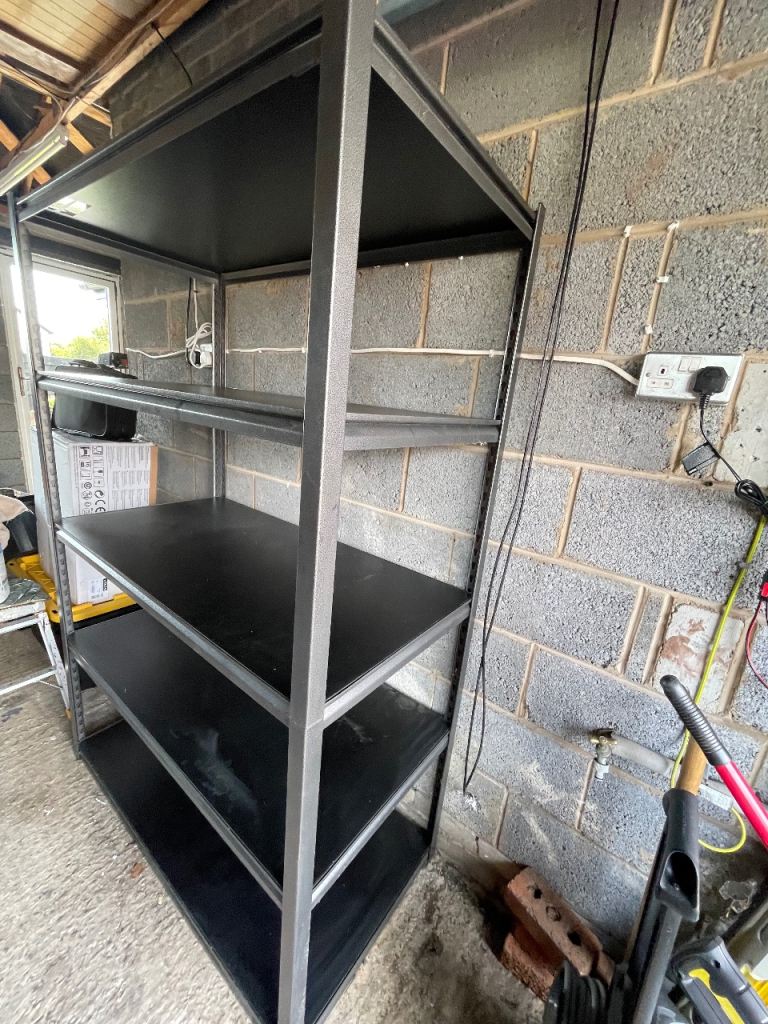 Black Metal 5 Tier Heavy Duty Storage Shelving Unit