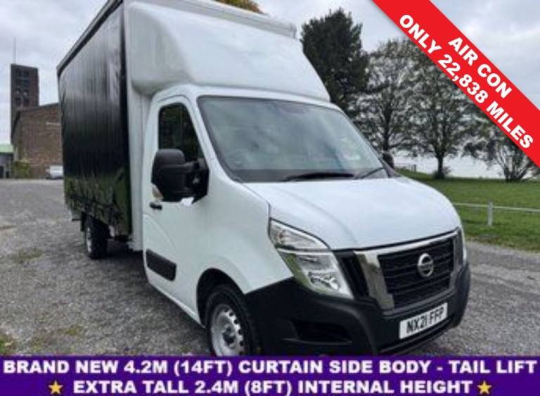 2021 Nissan NV400 2.3 dCi 3.5t LWB Curtainside Tail Lift L3 Euro 6, Low Miles,  A/C, 150ps Curtai...