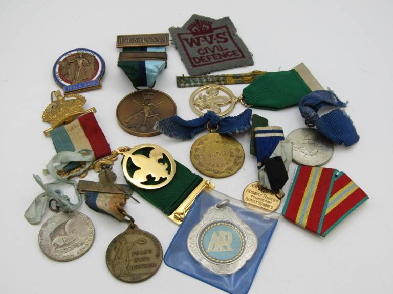 Job Lot Bundle Collection of Vintage Old UK/European Medals + WVS Patch 