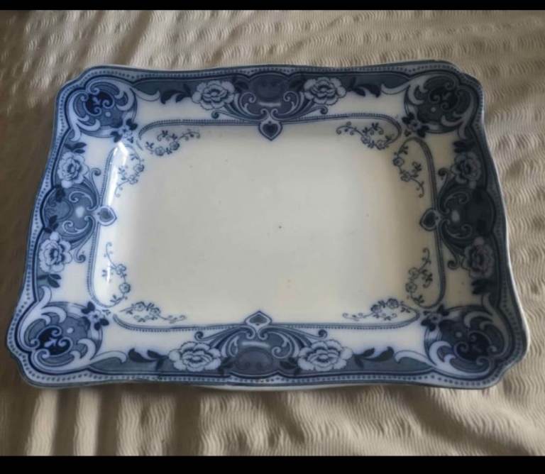 Antique Ford & Sons Devon Blue Serving Platter Verona Burslem Decorative serving plate set