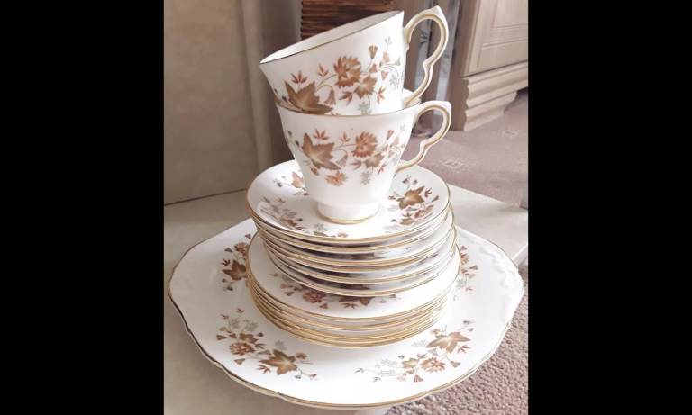 CASH COLLECT ONLY Bristol - Colclough 9 Piece Retro Vintage Tea Set - Incomplete 