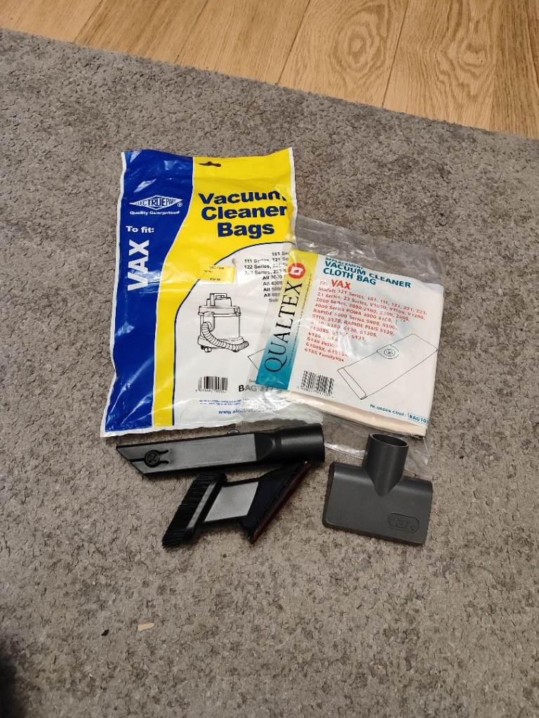 Vacuum bags and attachments for Vax vacuum cleaner 