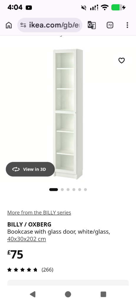 Ikea BILLY bookcase w/ OXBERG wood and glass door 