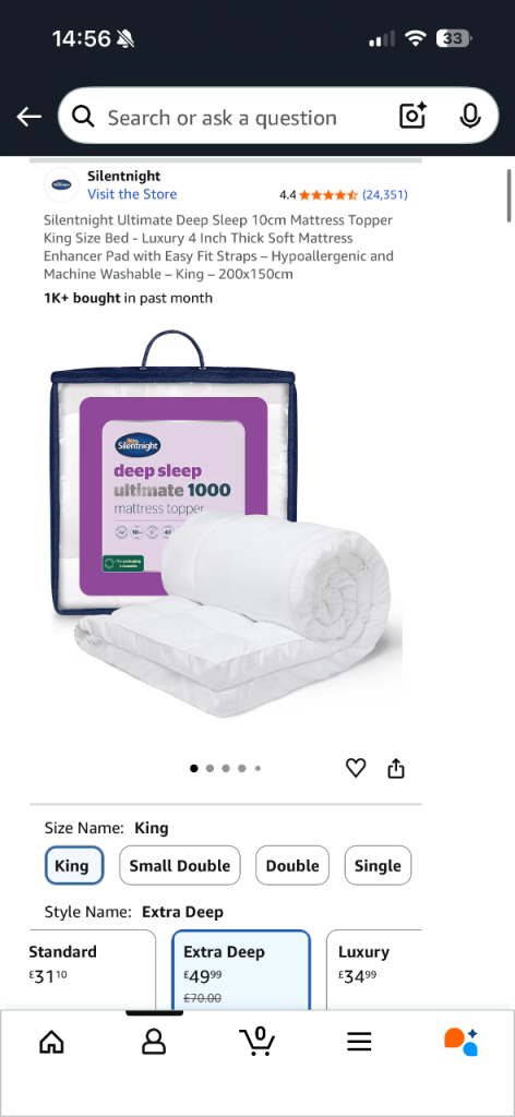 Mattress topper - unused