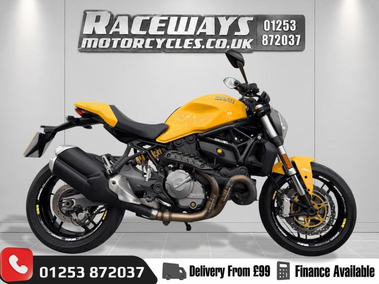 DUCATI MONSTER 821, 2018 18 PLATE, 25409 MILES, YELLOW, USED MOTORCYCLE