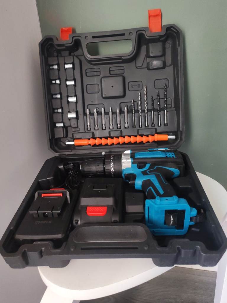 Cordless Drill Kit with Case and Accessories – Good Condition