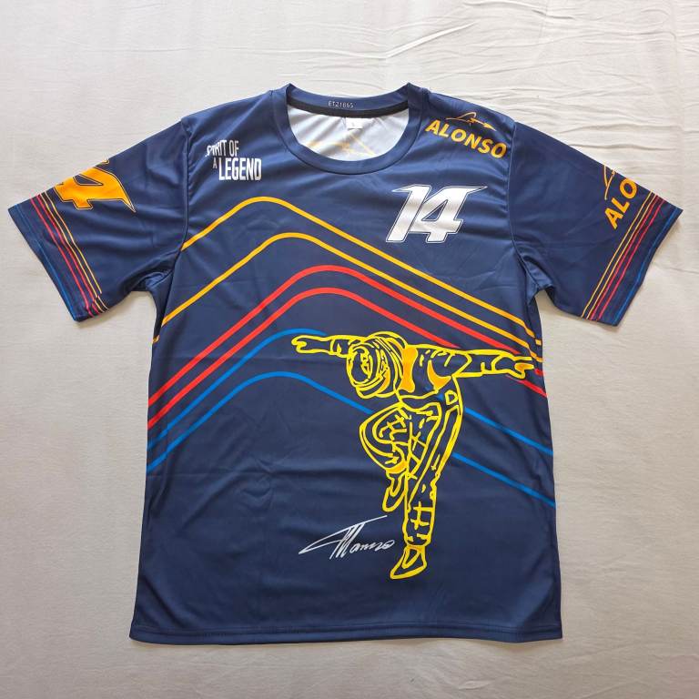 Fernando Alonso #14 Aston Martin F1 Driver Fan T-Shirt - Size S/M