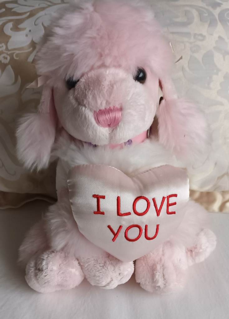 Posh Paws Pink Poodle Dog Plush Soft Toy With Tags & I Love You Heart 