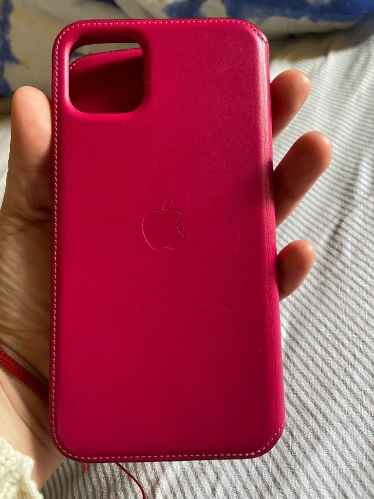 Genuine Official iPhone leather case 6.33” Length 3.06” width 0.31” Thickness Berry 