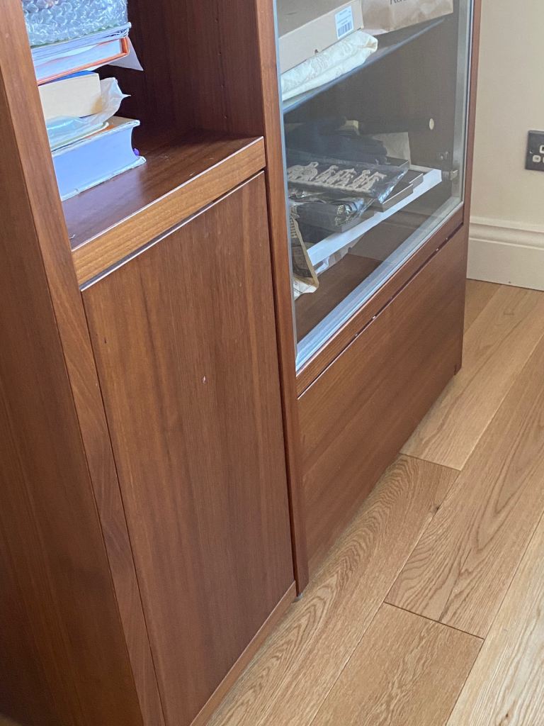 BoConcept Wooden Bookcase with Glass Display Cabinet – Good Condition