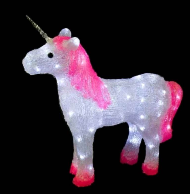 Acrylic Led Light Unicorn Indoor Outdoor Plug In Lamp Xmas Party Deco