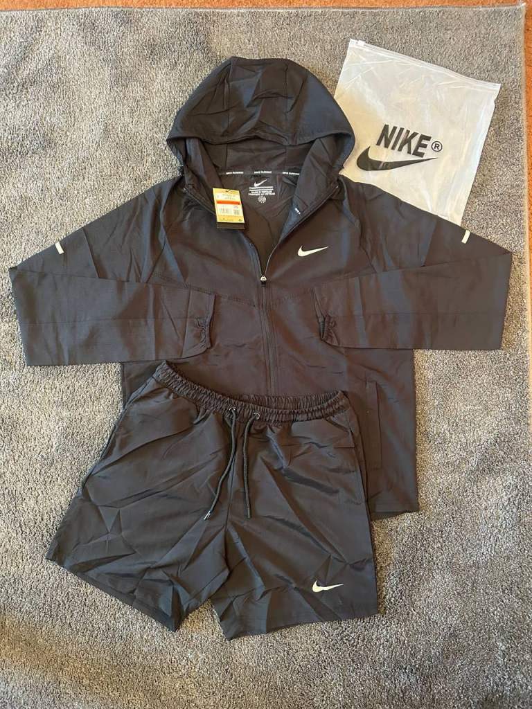Nike Black Jacket and Shorts Set – Brand New
