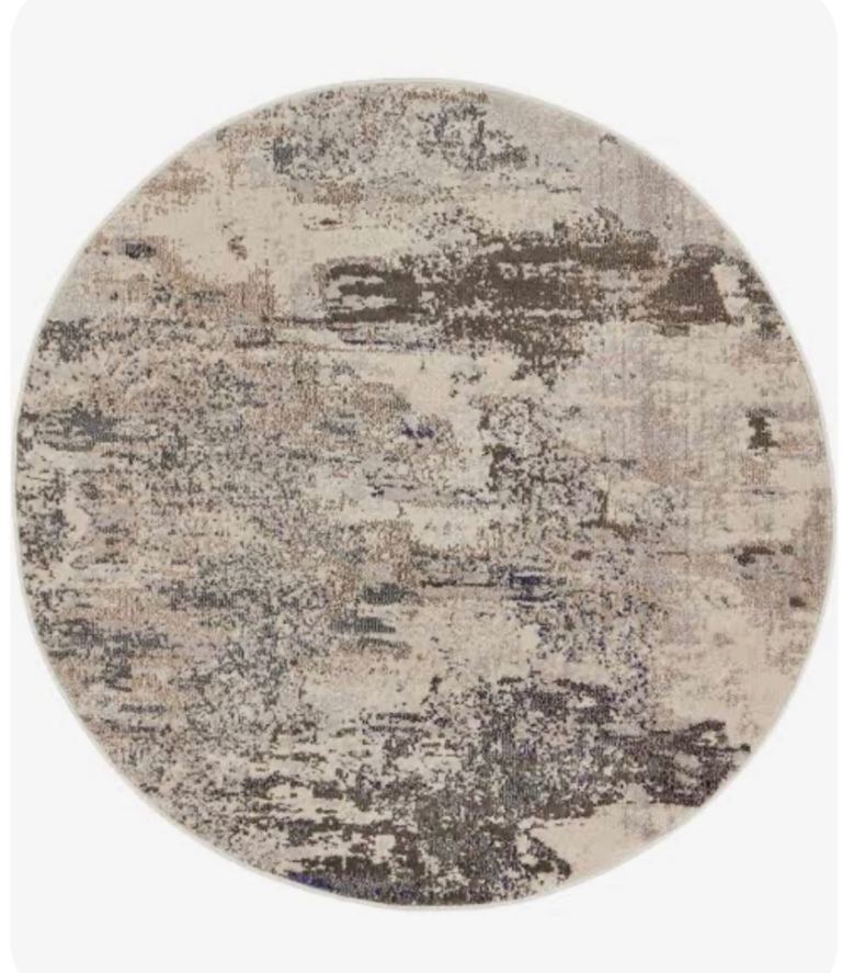 Large Round Circular Celestial Collection Rug - 240cm Brown/Grey Indoor Rug