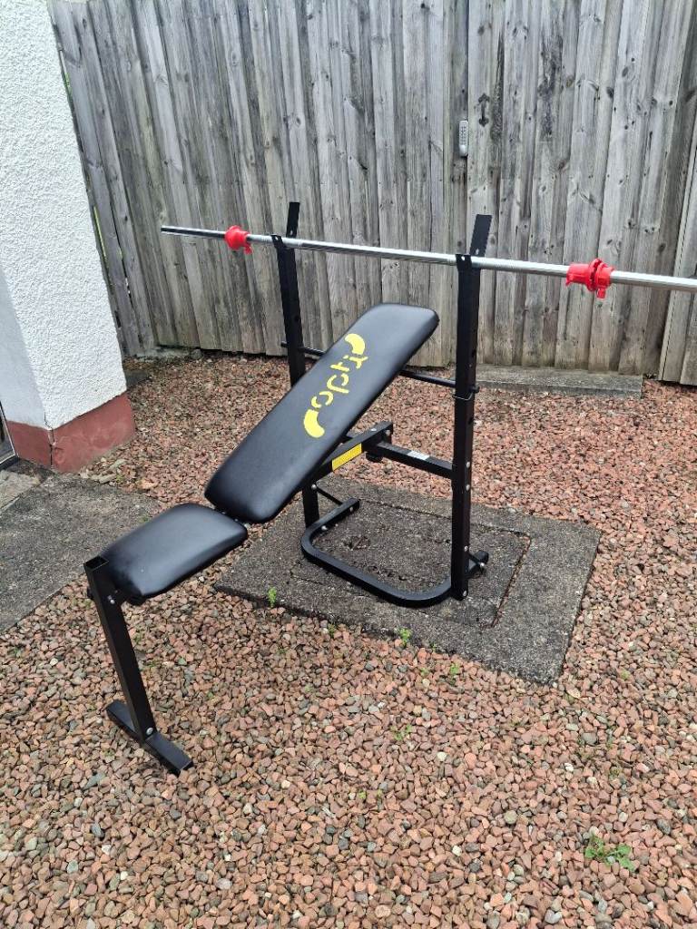 Weights bench with weights 
