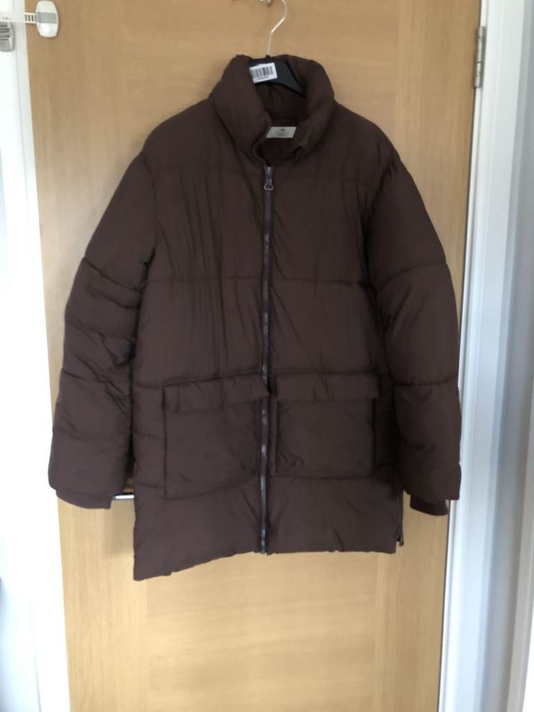 Girl H&M Brown Oversized Long Puffer Jacket Coat size 14 years + 170 cm