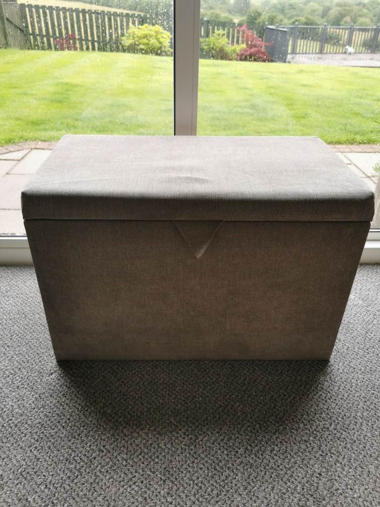 Dunelm Monaco Taupe Storage Ottoman 