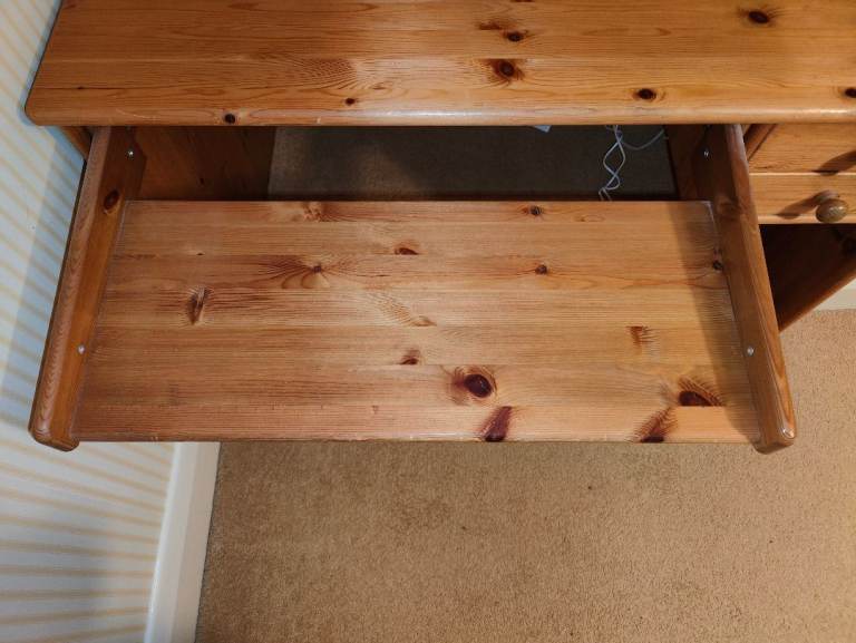 Solid pine wood desk.