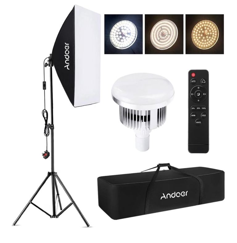 Andoer Photography Softbox Lighting Kit with Stand and Remote