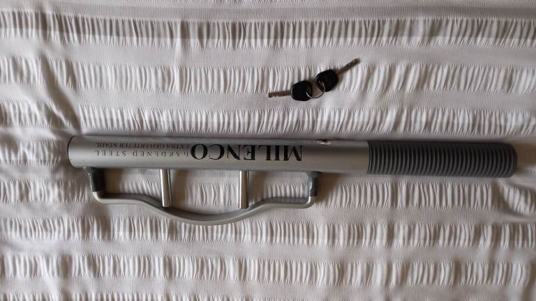 Milenco High Security Silver Car Steering Wheel Lock.