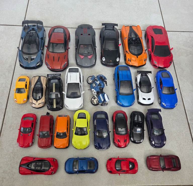 Large Diecast Toy Car & Motorbike Bundle