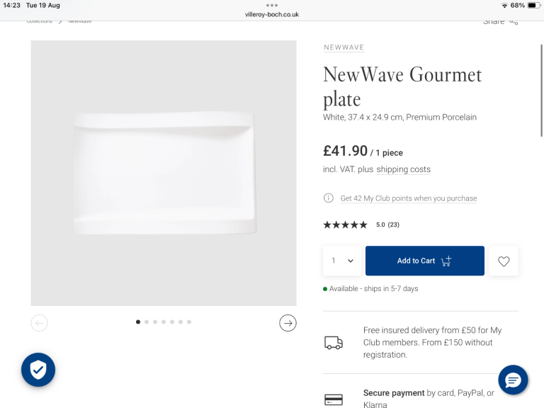 Brand New Villeroy & Boch New Wave buffet plates.  Boxed with stickers on. 