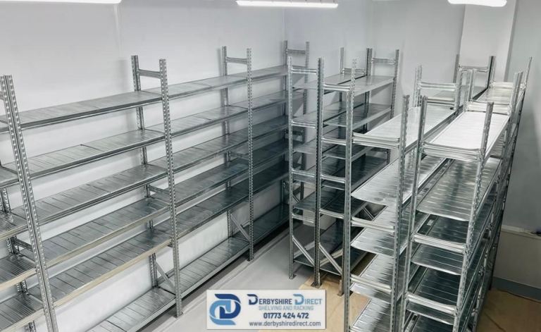 Fully galvanised metal link along shelving - great condition